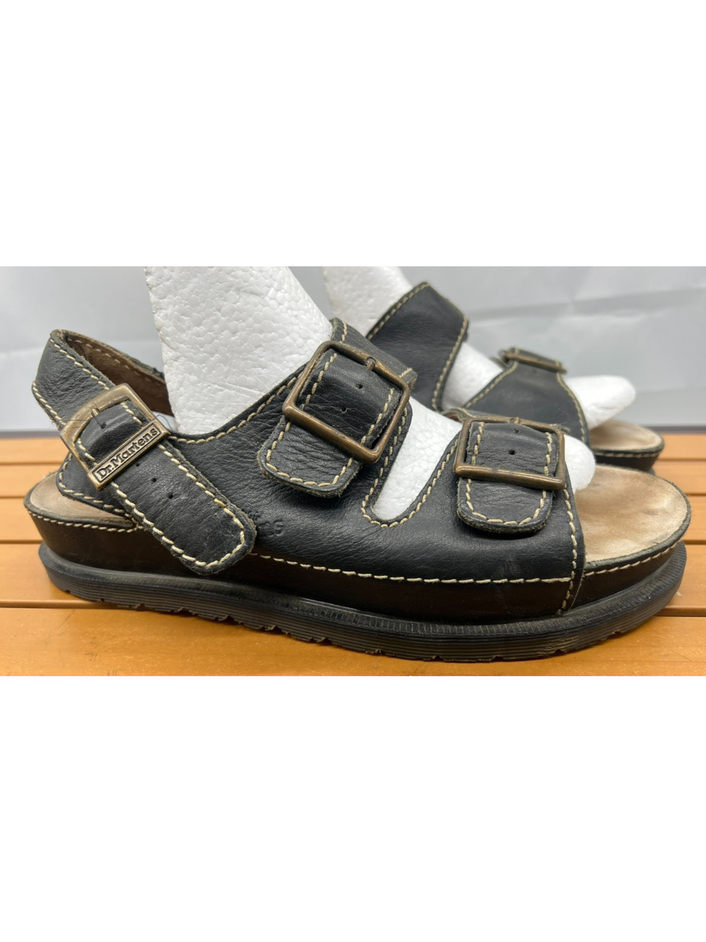 Vintage 90s Brown Doc Dr. Martens Mens Sandals Size 10 Buckle Made in England